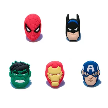 

10pcs/lot Marvel Avenger Batman PVC Shoe Charm Buckle Action Figure Accessory/Decoration Fit Wristbands Bracelet JIBZ Kid Gift