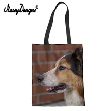 Пользовательская складная эко многоразовая хозяйственная сумка Border Collie Dog Складная Сумка-тоут переработанная сумка для хранения сумки домашняя Удобная супер сумка для покупок