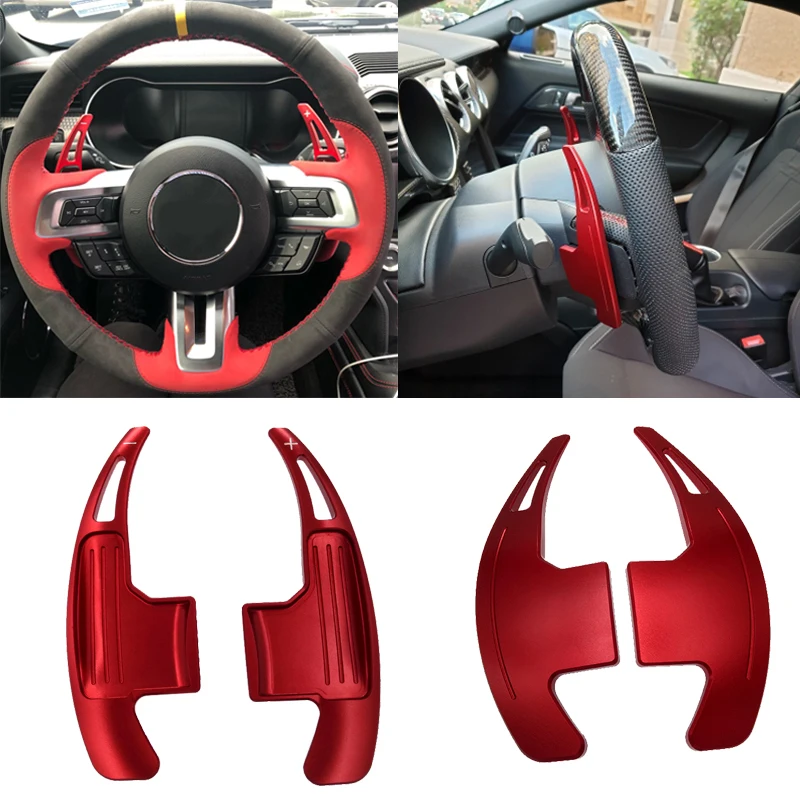 Steering Wheel Shift Paddle For mustang 2015 2016 2017 2pcs/lot Four Color Red Silver Black Aluminum Shifter Car Accessories | Автомобили