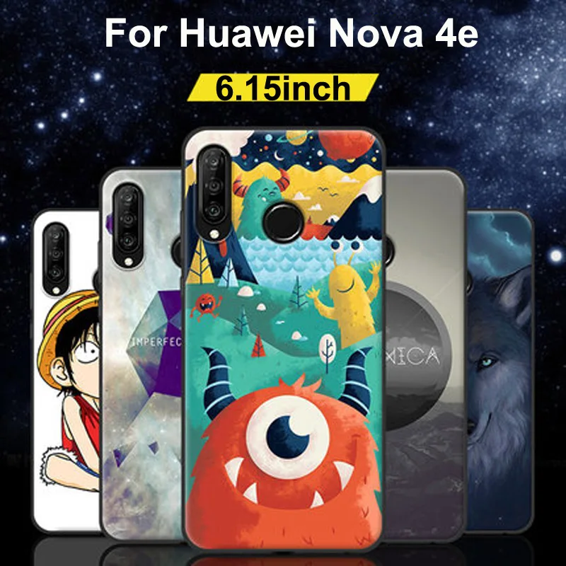 Чехол для Huawei Nova 4e мягкие силиконовые чехлы телефонов из ТПУ с мультяшным