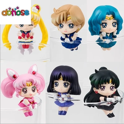 Anime Sailor Moon Ochatomo Series Figure Model Cosmic Heart Cafe Super Sailor Moon Chibi Moon Pluto Action Figure PVC Kids Toy