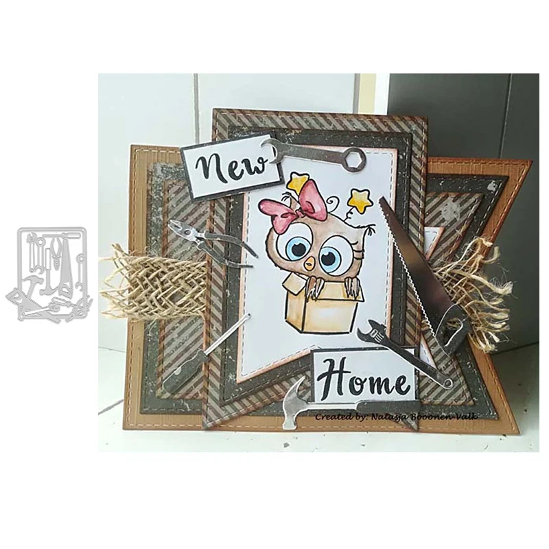 

Hammer Wrench Saw Metal Cutting Dies for Scrapbooking Paper Craft Embossing Die Card Making Stencils New 2019