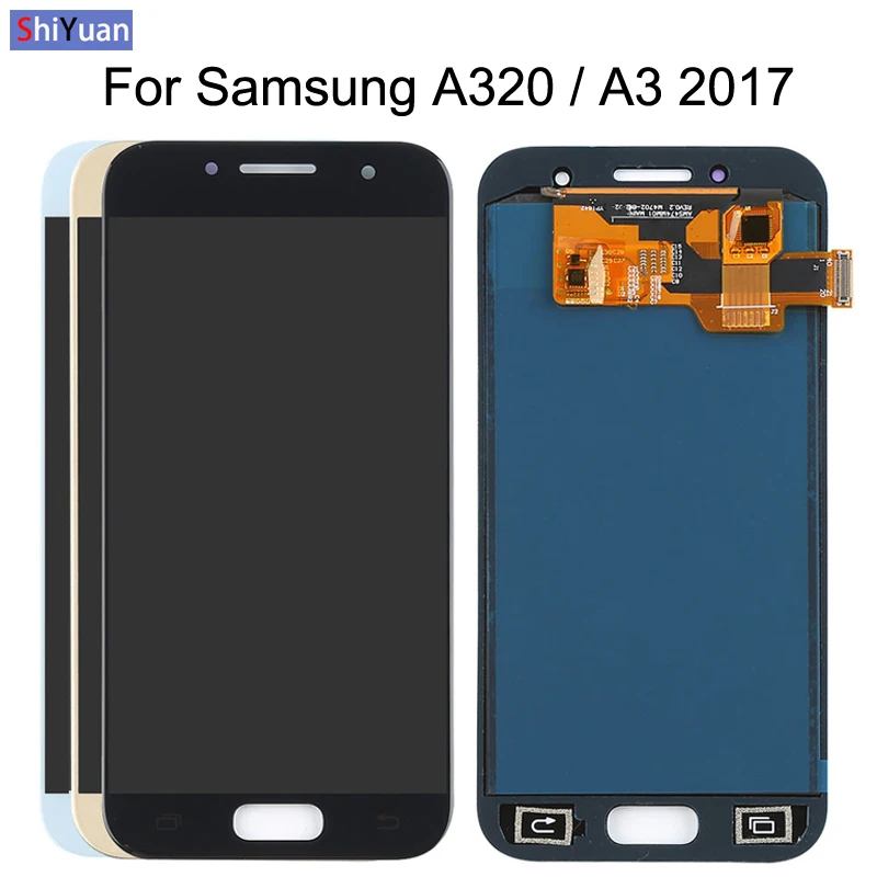 

4.7" A320 LCD For Samsung Galaxy A3 2017 A320 A320M A320F LCD Display Touch Screen Digitizer Assembly Brightness Replacement