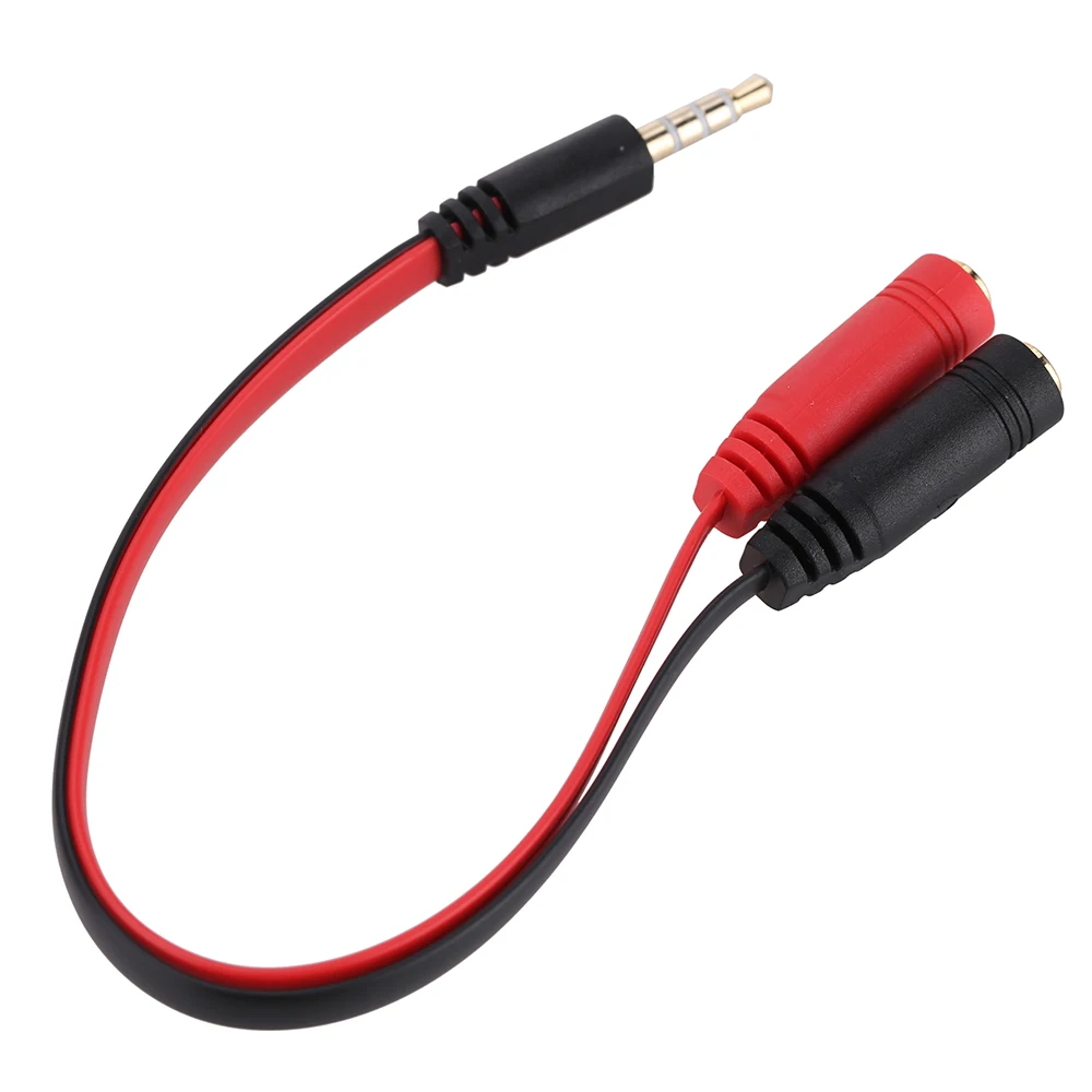 3.5mm Stereo Audio Male to 2 Female Y Splitter Mic Earphone Headphone