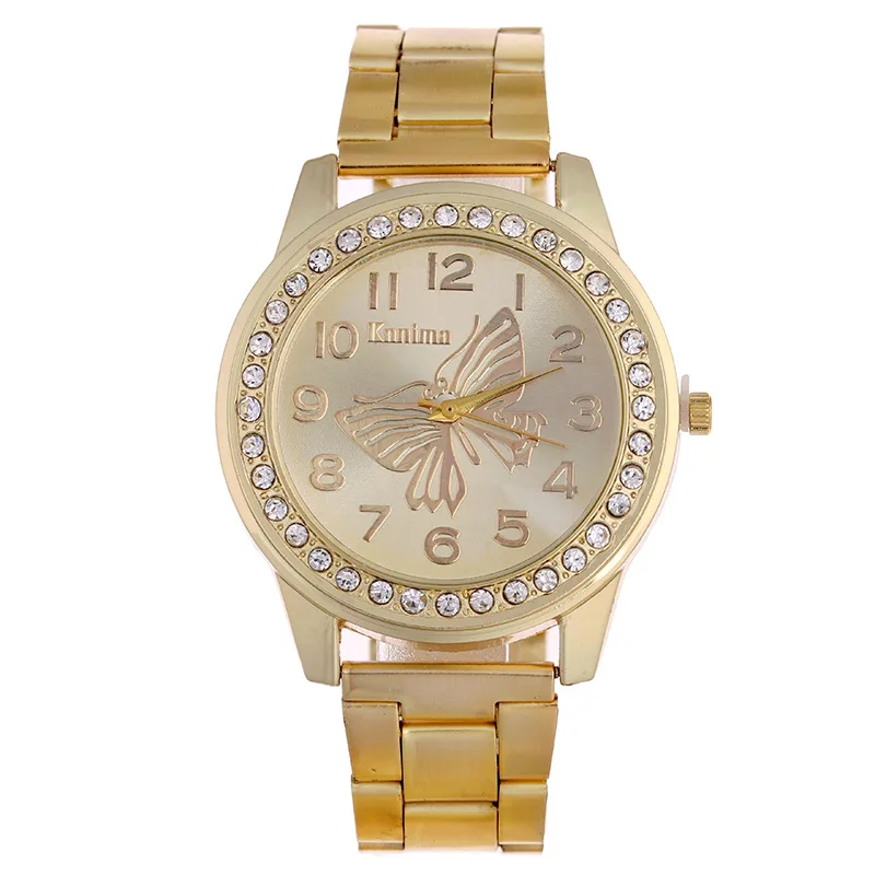 

Fashion Rhinestone watches Women's Brand Full Stainless Steel Analog Quartz Watch Women Fashion butterfly Wristwatch reloj mujer