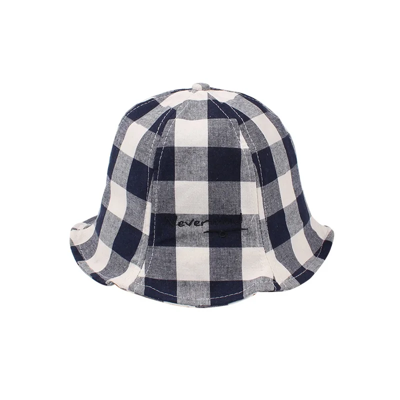 Casual Plaid Baby Hat Cotton Boys Girls Sun Cap Spring Summer Kids Clothes Fashion Baby Girals Bucket Hat Baby Girls Clothing (21)