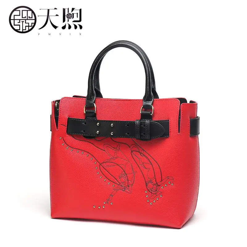 

PMSIX high quality fashion luxury brand 2018 new large capacity simple handbag shoulder bag female atmosphere wedding bridal bag