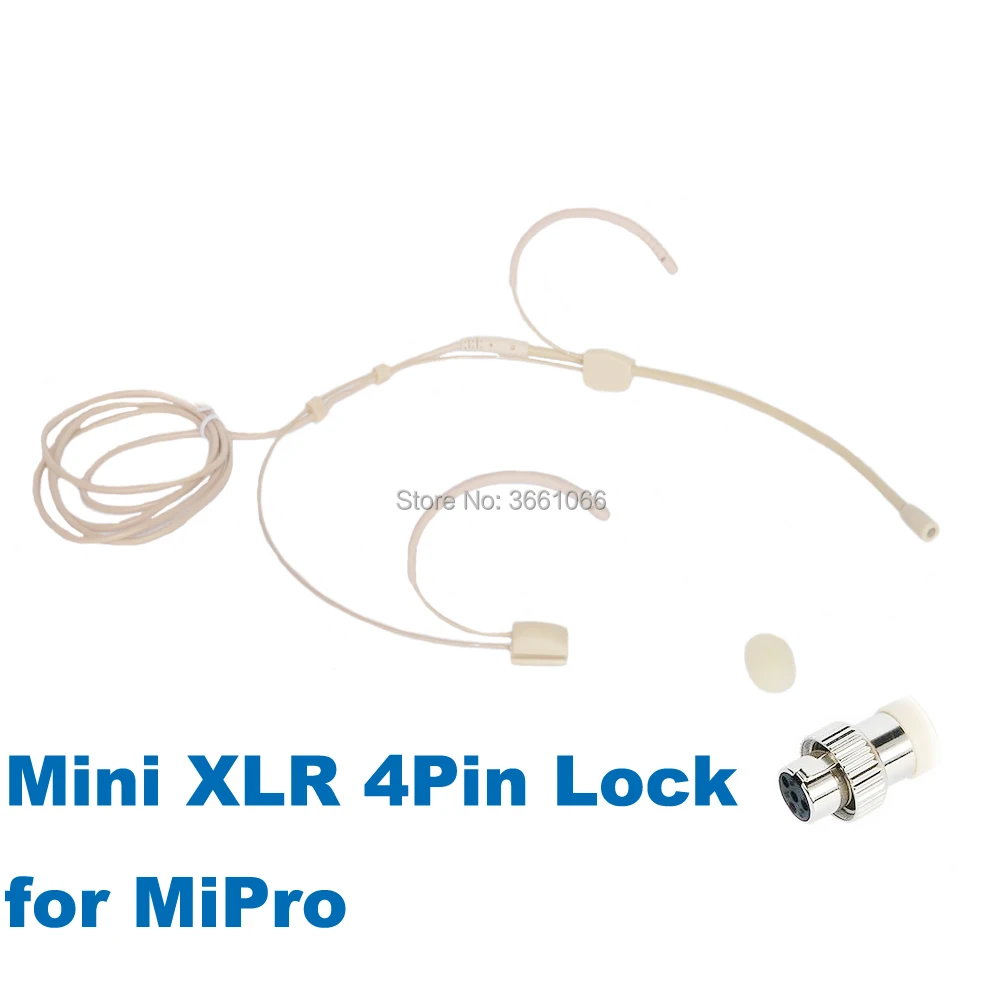 

Omidirectional Microphone For Mipro Pro Headset Head-mounted Headworn Condenser Connector Mini XLR 4PIN Lock MP-003