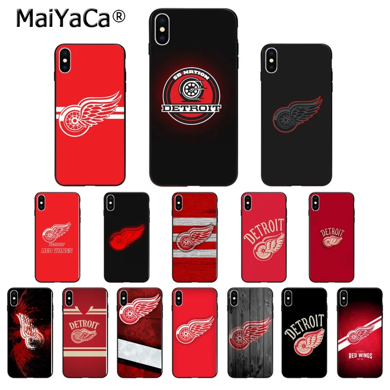 MaiYaCa Detroit Red Wings TPU мягкие Аксессуары для телефонов Чехол для iPhone 6S 6plus 7 7plus 8 8Plus X Xs MAX 5 5S XR