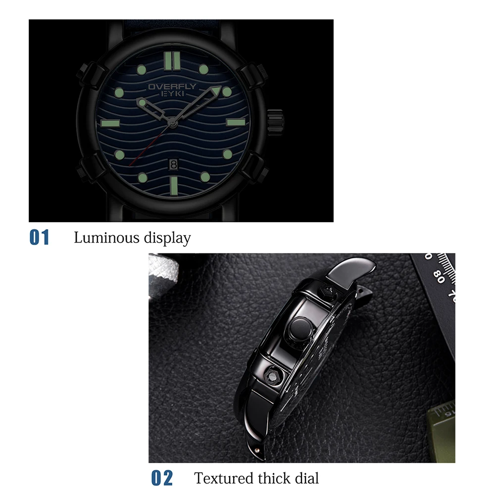 EYKI Sport Watches Waterproof Men Watches Military Men's Watch Calendar Trend Male Luminous Pointer Quartz Wristwatch Clock 