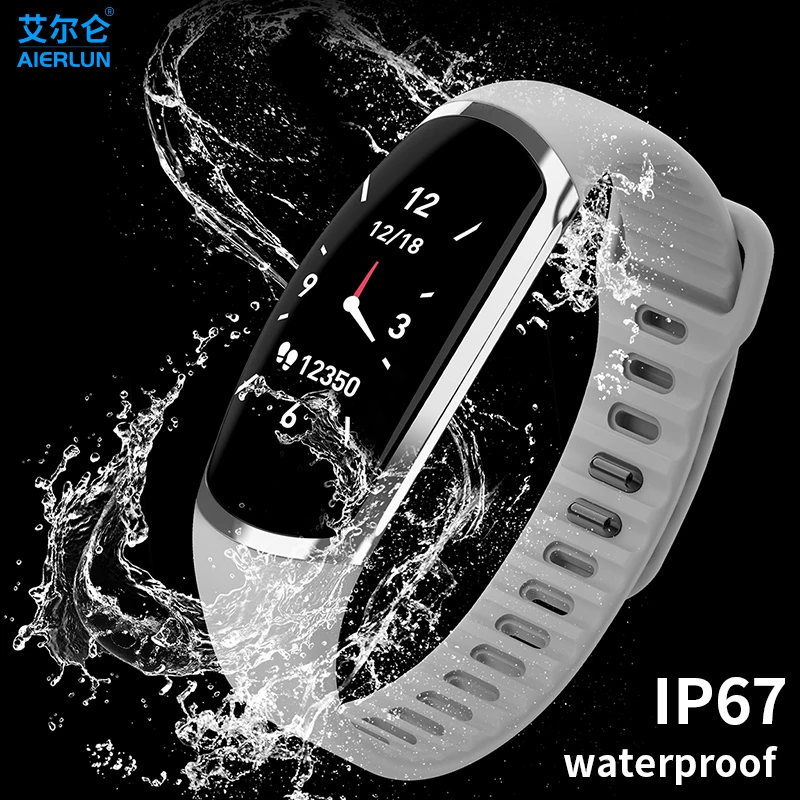 

Aierlun Smart Watch Fitness Bracelet Heart Rate Monitor IP67 Waterproof Color Screen Sport Tracker Watch PK Mi Band 2 3