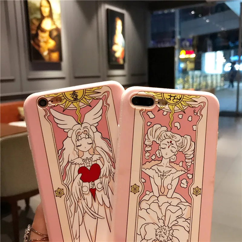 Для iPhone 8 8 plus Чехол+ пленка из закаленного стекла, Япония супер милый Captor SAKURA чехол для iPhone 6 S 6splus 7 7plus Fudas