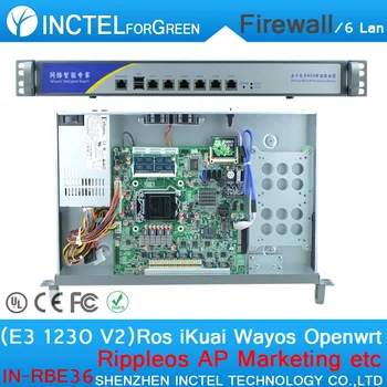 

ROS 6 Gigabit Flow Control ITX Firewall Server with E3 1230 V2 CPU 1000M 6 82574L 2 Groups Bypass