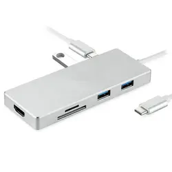 4 К к Ultra HD видео Out3 порты USB 3,0 концентратор type-C к HDMI TF SD Card Reader для Macbook Pro PC QJY99