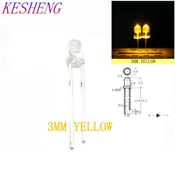 

NEW 3mm Round Super Bright Yellow LED light Diode Kit for Arduino UNO/1000PCS