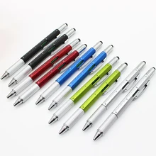 Многофункциональная Пластиковая шариковая ручка-отвертка линейка спиртовой уровень Шариковая ручка для подарка стилусы для сенсорных экранов Canetas офисный инструмент