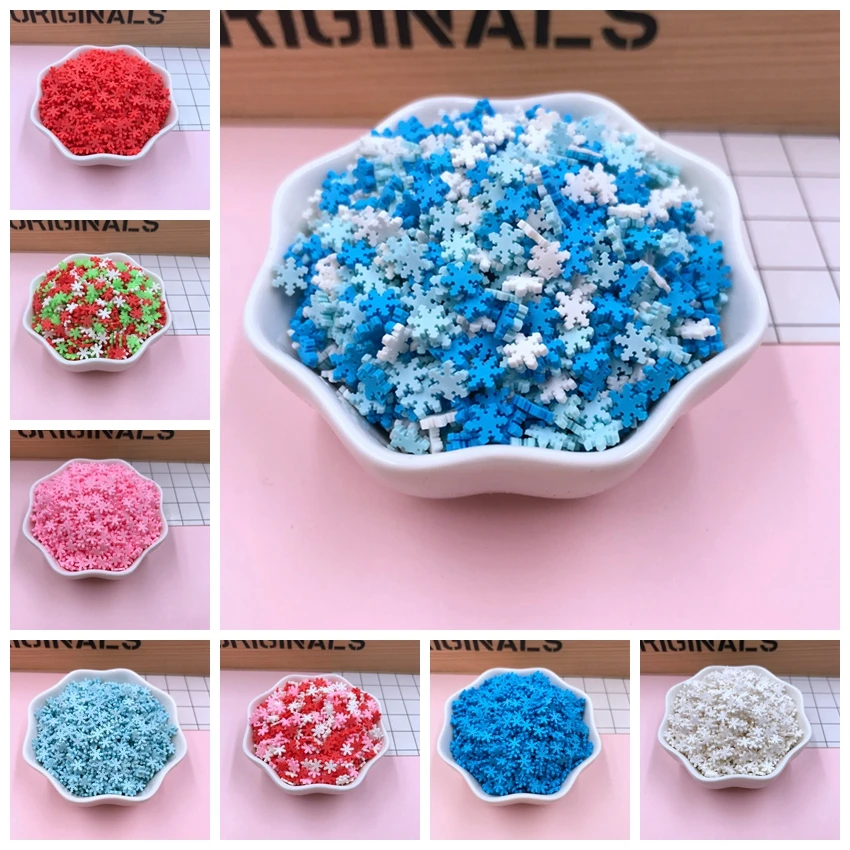 

50g/lot Hot Selling Colorful Clay Snowflakes Sprinkle for Crafts Making, Phone Deco, DIY