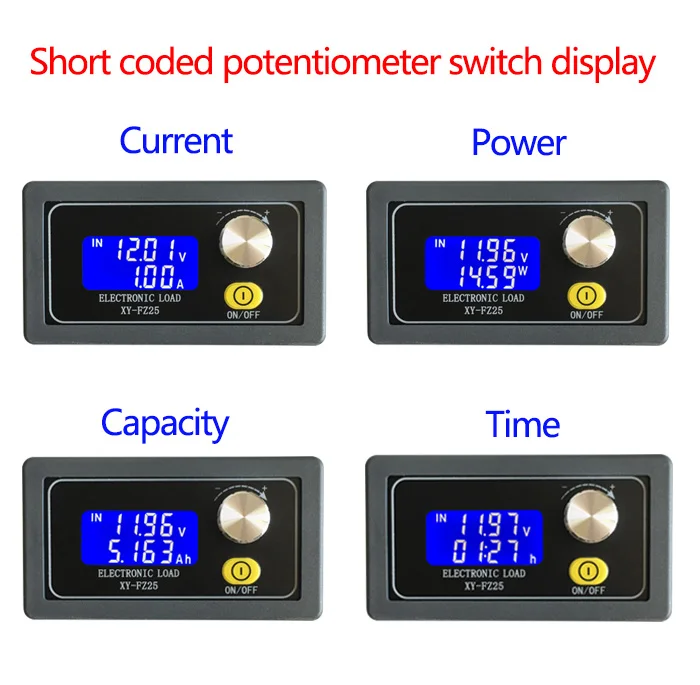 

18650 Lithium Acid Adjust Constant Current Electronic Load 1.5v~25v 5A 35W Battery Tester Discharge Capacity meter monitor