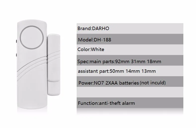Горячая Распродажа Беспроводной магнитный датчик, для двери/окно ввода сигнала тревоги системы громкой звуковой сигнализацией домашнего охранной сигнализации против воров