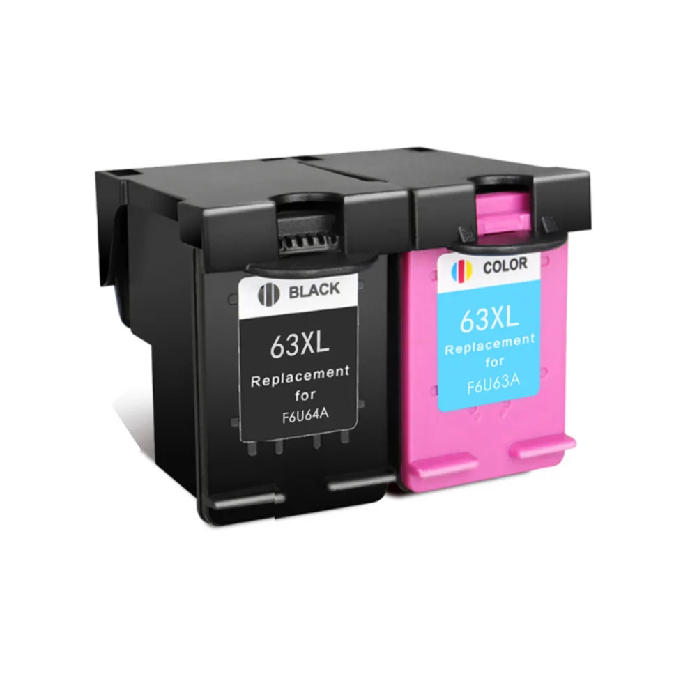 YI LE CAI 2PK for HP 63 63XL Remanufactured Ink Cartridges for HP Deskjet 1110 1112 2130 2131 