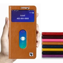 Hot!!! For Lenovo A8 A806 A808T High Quality Genuine Leather Smart Cover Case Window Luxury Flip Stand Mobile Phone Bag