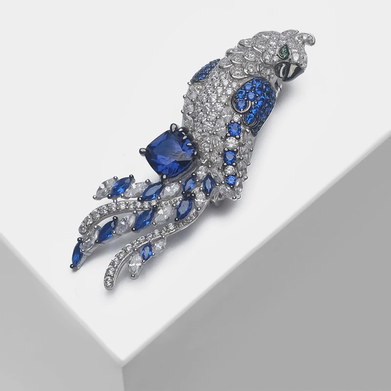 

Local focal silver 925 Parrot design pin fashion shiny brooch