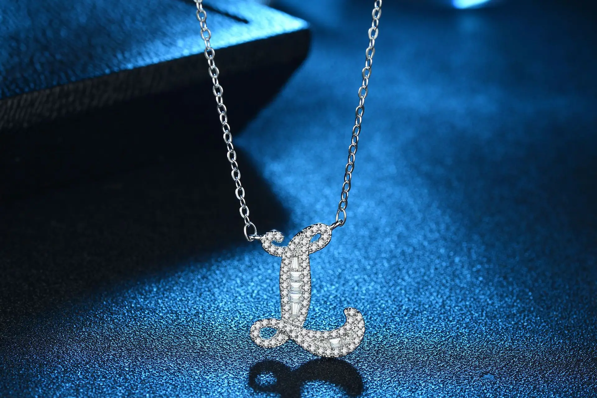 A-Z 26 букв 925 стерлингового серебра имя ожерелья Подвеска для женщин модное ожерелье с удлиненной цепью CZ DIY Ювелирный Подарок на юбилей
