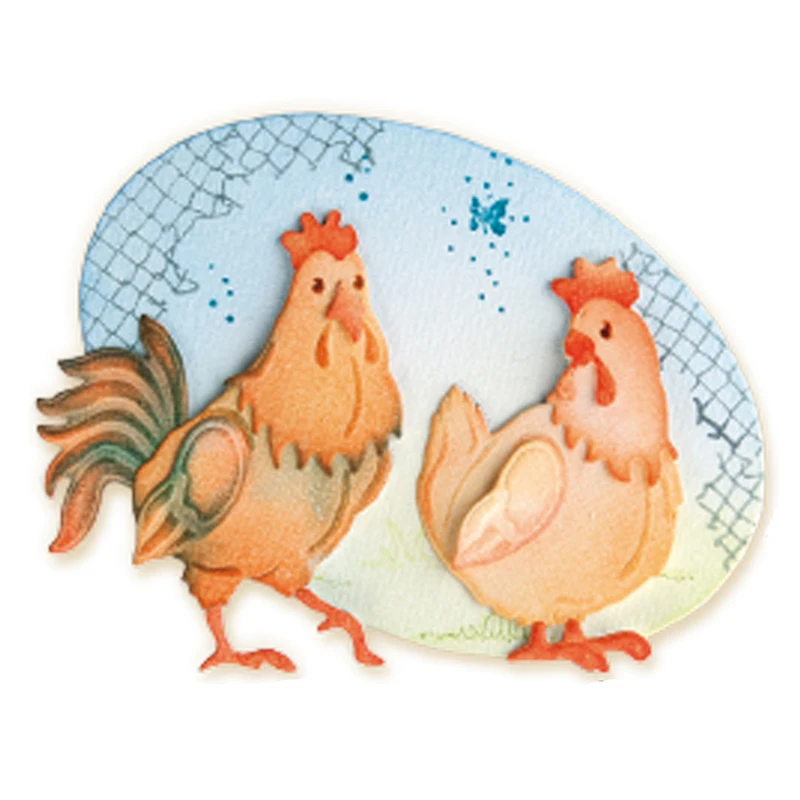 

HamyHo Chicken , Hen Frame Metal Steel Cutting Dies Stencil for Making DIY Scrapbooking Craft Paper Album Card Embossing Dies