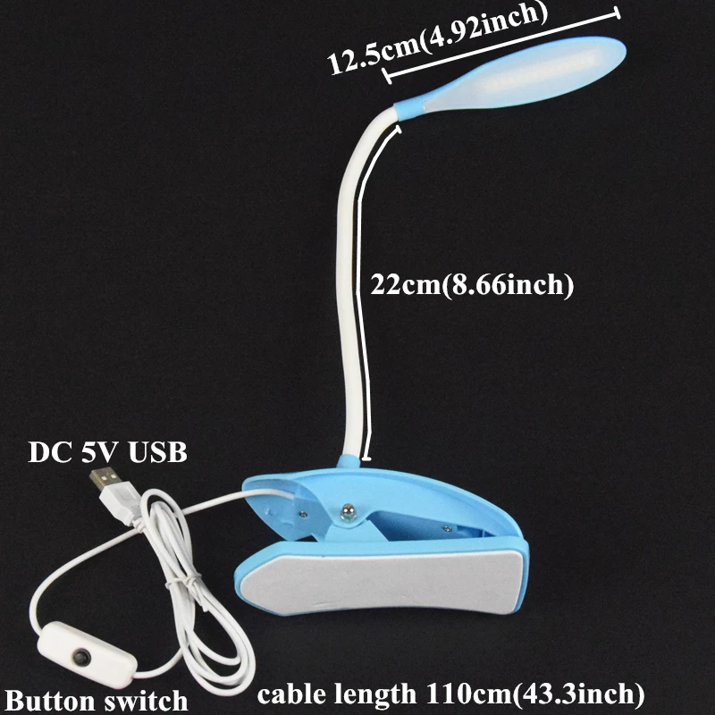  AIFENG USB Led Table Lamp Eye Protect Clip Reading Table Light Flexible Hose Led Study Desk Lamp Be