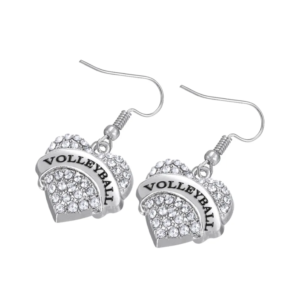 Кристалл волейбол сердце серьги Мода|earrings fashion|volleyball earringscrystal heart earrings |