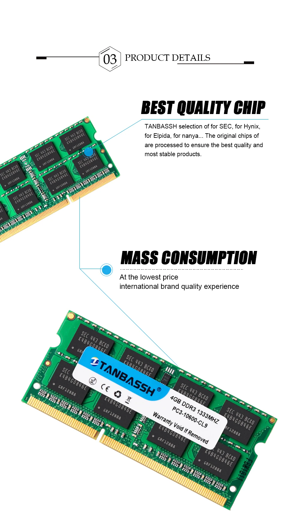 Оперативная память DDR3 8 Гб(2 шт* 4 Гб) 1333 МГц/1600 МГц SO-DIMM ноутбук ram 204Pin ноутбук памяти TANBASSH