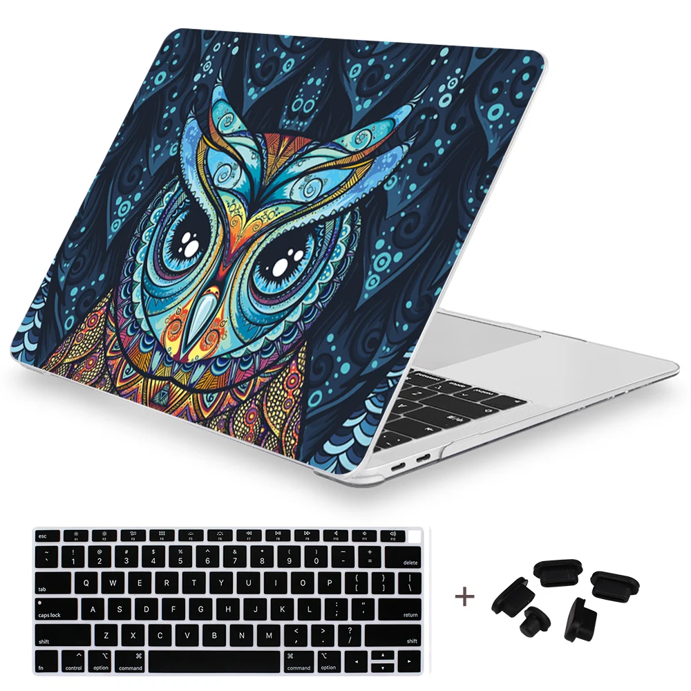 Чехол Redlai с рисунком совы для MacBook Air 13 дюймов, чехол A1932 A1466 для Mac Pro 16 A2141, чехол с сенсорной панелью 13 15 дюймов