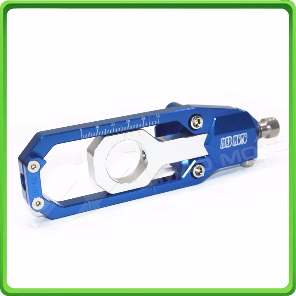 Aluminum motorcycle Chain Tensioner Adjuster fit for YAMAHA R1 YZF R1 2015 2016 2017 YZF-R1 15 16 17 Blue & Silver (6)