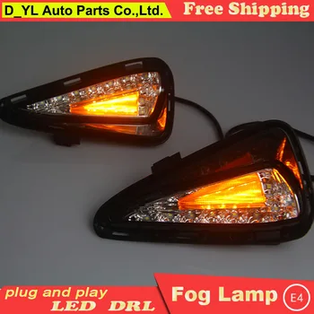 

Car Styling Daytime Running Lights for Toyota Camry LED DRL 2014-2016 LED Fog Light Front Lamp with Yellow turn lights.
