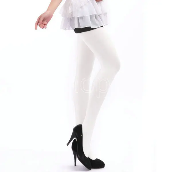 100D модные однотонные эластичные колготки для девочек и женщин, весенние колготки ярких цветов, бесшовные колготки, сексуальные чулки для девочек - Цвет: Белый