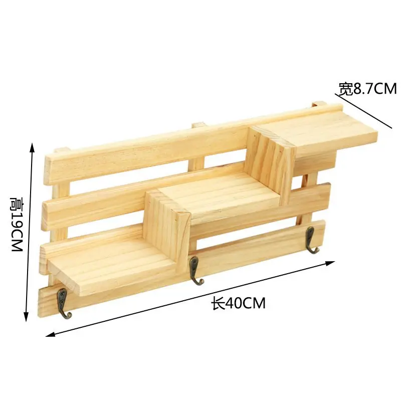 Кухонное, деревянное настенный стеллаж для хранения Настенный кронштейн подвесной цветочный горшок стойка держатель современный уникальный домашний декор для гостиной porta chave - Цвет: Beige