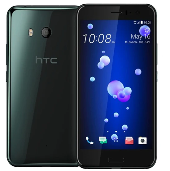 Разблокированный htc U11 GSM 3g 4G 4 ГБ ОЗУ 64 Гб ПЗУ отпечаток пальца NFC Android мобильный телефон Восьмиядерный 5," 12 МП и 16 Мп wifi gps - Color: Black