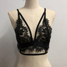 Новые модные сексуальные однотонные кружевные цветочные треугольные короткий летний топ без подкладки сетчатая футеровка Camisoles
