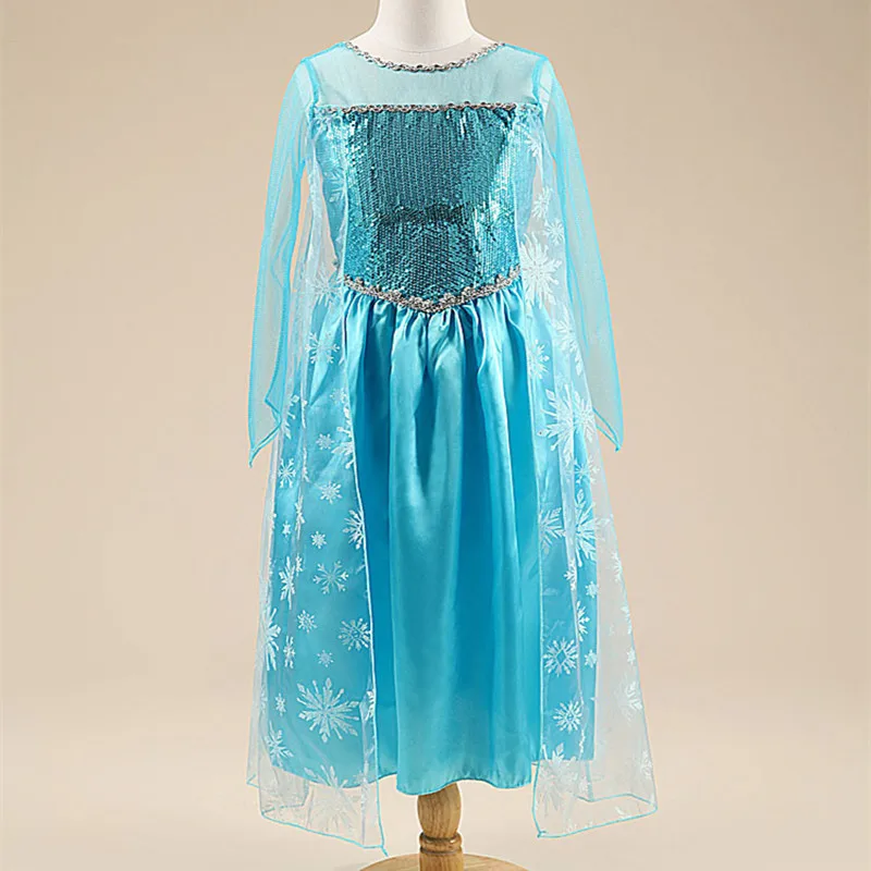 Маскарадный костюм для маленьких девочек от 3 до 10 лет, платье принцессы Эльзы, Детский костюм на Хэллоуин, Рождество, вечеринку, нарядное платье принцессы для подростков, Vestidos