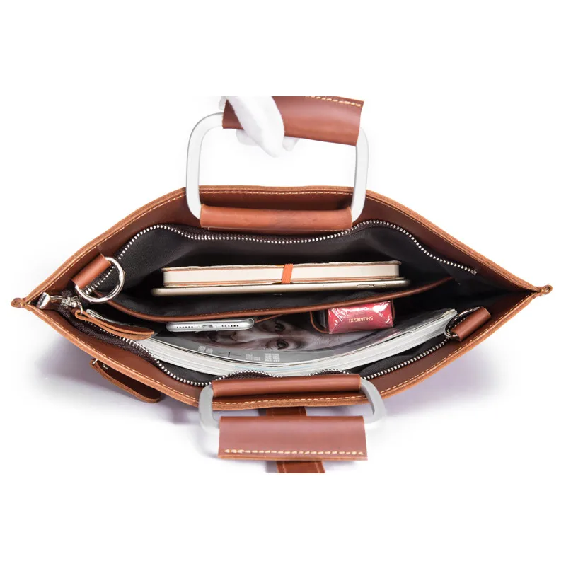 Black Brown Genuine Leather Briefcase For Man Vintage Men Messenger Bag Business Bags Male Tote A4 Document Case Handbags 6077 Black Brown Genuine Leather Briefcase For Man Vintage Men Messenger Bag Business Bags Male Tote A4 Document Case Handbags 6077