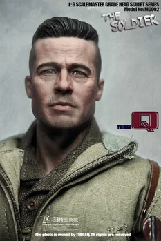 

World War II American Tank Fury Brad Pitt 1/6 Soldier Head Sculp Model