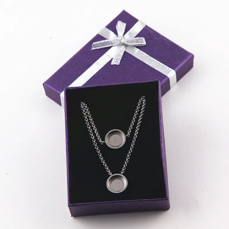 De Joyería de moda (2 unidades) mi moneda Cambio de acero inoxidable Cambio de lujo Shine collar MIN-001A