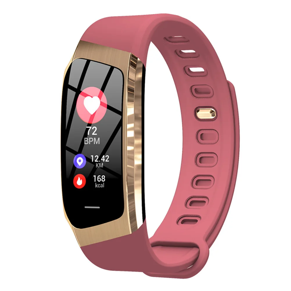 

E18 0.96 Inch Heart Rate Tracker Easy Operation Smart Bracelet IP68 Waterproof Colorful Screen Time Sleep Monitor TPU Strap