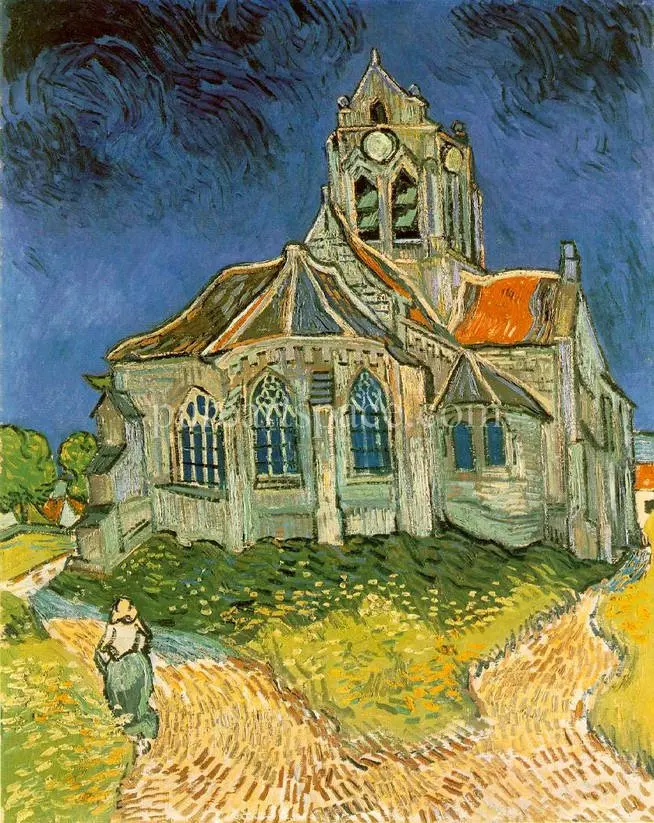 

Top quality handpainted Vincent Van Gogh oil painting on canvas reproduction Leglise d'Auvers sur Oise, free shipping