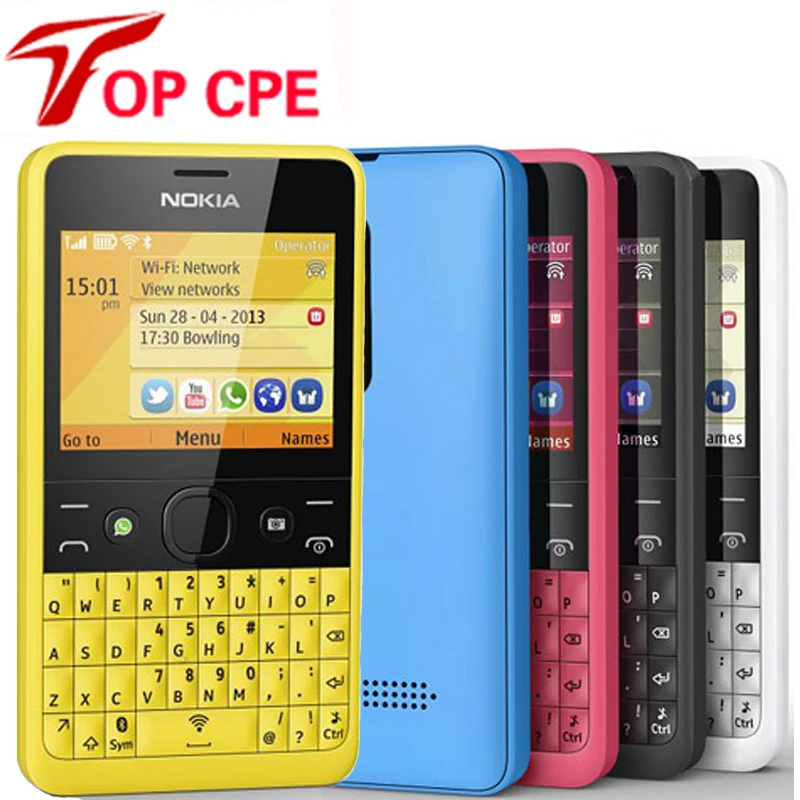 Восстановленный Оригинальный Nokia Asha 210 разблокированный GSM 2 4 &quotдве sim карты 2MP QWERTY
