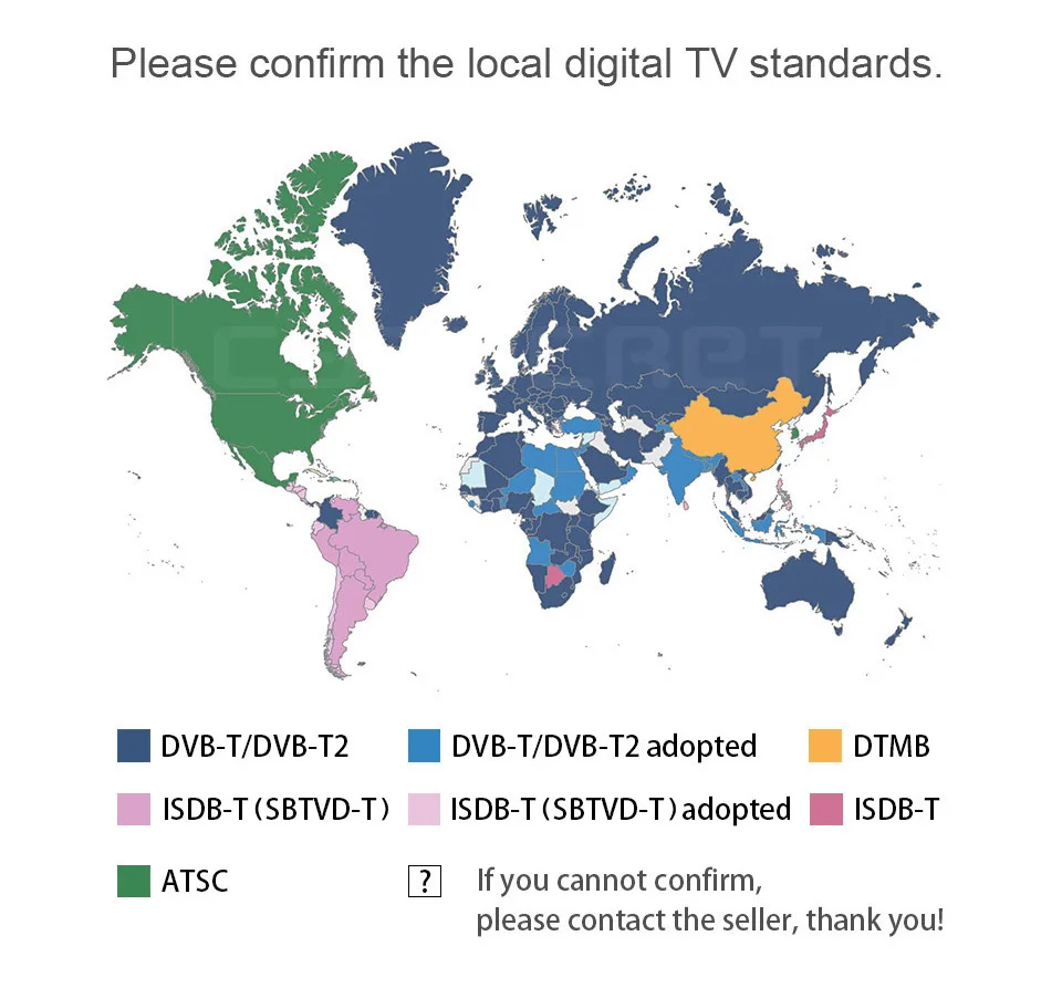 TV standard Map