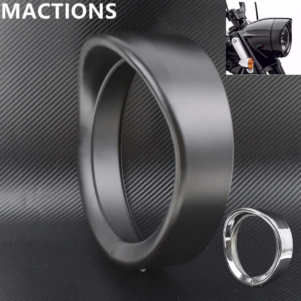 

Motorcycle 7inch LED Headlight Headlamp Trim Ring Headlamp Visor Style Cover For Harley Touring Road King Electra Glide Softail