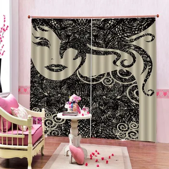 

Abstract beauty Curtains Customize For Bedroom Living room Modern Blackout Curtains