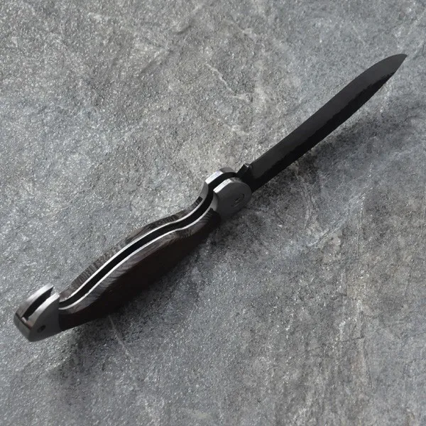 Охотничьи ножи [большой молд] титановый обрабатывающий Складной нож 440C из нержавеющей стали с узором, Походный нож и деревянная ручка+ оболочка