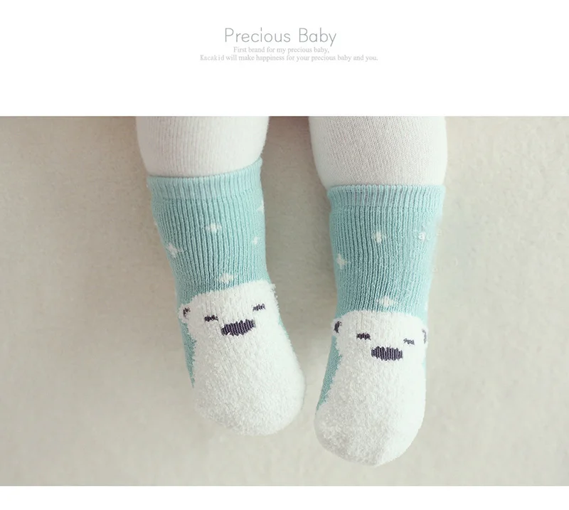 Зимние носки с пингвинами для маленьких мальчиков и девочек, хлопковые махровые носки до щиколотки для малышей Детские гетры для детей от 0 до 4 лет